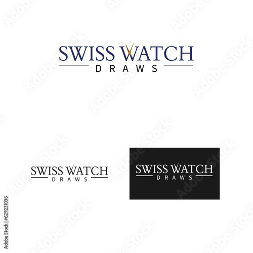 swiss watch logo template. Watches frame logo. vector logo
