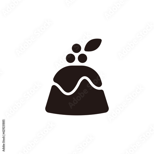 Christmas Pudding icon.Flat silhouette version.
