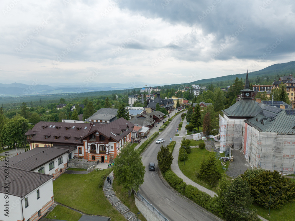 Aerial view of Stary Smokovec in Slovakia