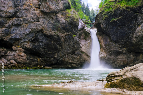 Fototapeta Naklejka Na Ścianę i Meble -  Fantastic buchenegger waterfall near Oberstaufen, Bavaria, Germany, Europe