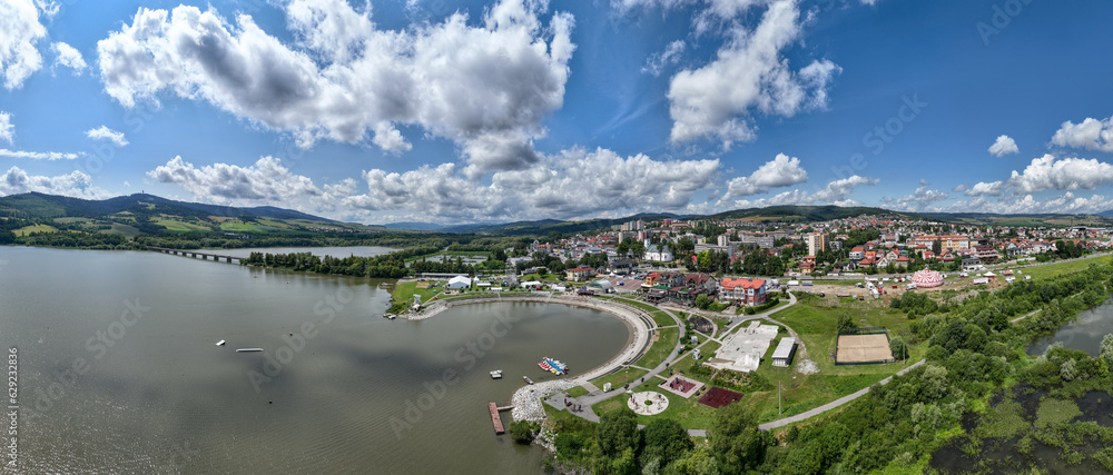Aerial view of the recreational zone in the town of Namestovo in Slovakia
