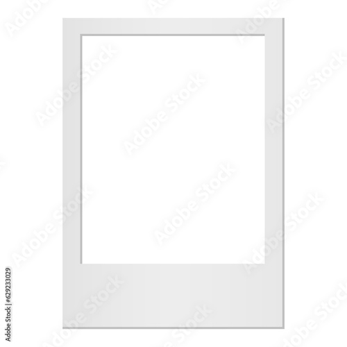 Empty white photo frame. Realistic photo card frame mockup - for stock