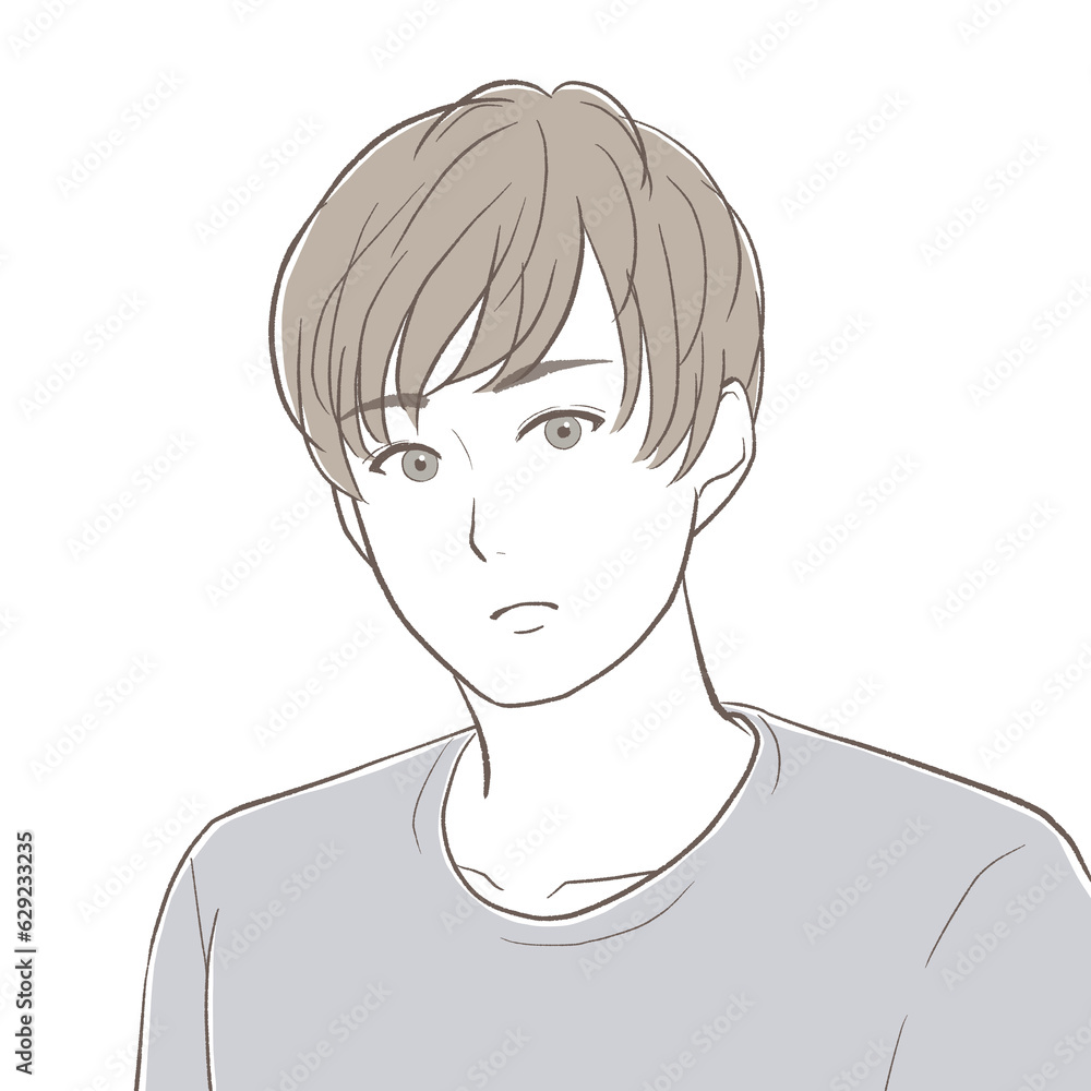 真剣な表情でこちらを見る若い男性 真剣な表情でこちらを見る若い男性