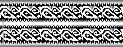 Jamdani saree border vector pattern design. Bangladesh and Indian original traditional saree design patterns. photo