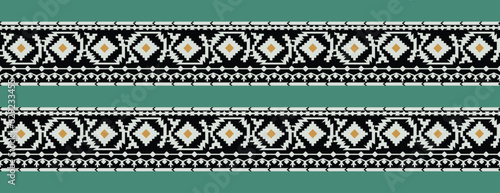 Jamdani saree border vector pattern design. Bangladesh and Indian original traditional saree design patterns.
