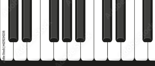 Realistic flat Piano Keys background. Simple cartoon Piano key vector ilustration.