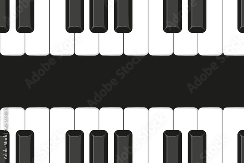 Realistic flat Piano Keys background with copy space. Simple cartoon Piano key vector ilustration.