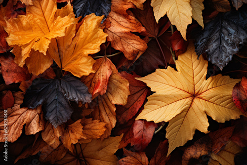 Photograph Background with autumn leaves