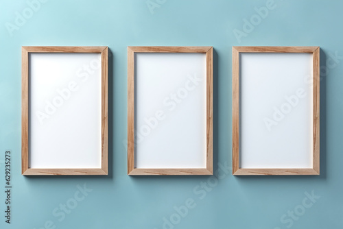 Blank horizontal poster frame mock up in living room interior, Modern living room interior background. Generated AI © nuruddean