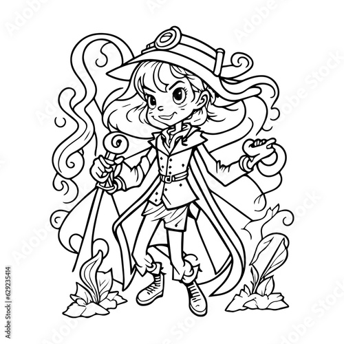  hand drawn kawaii coloring book illustration