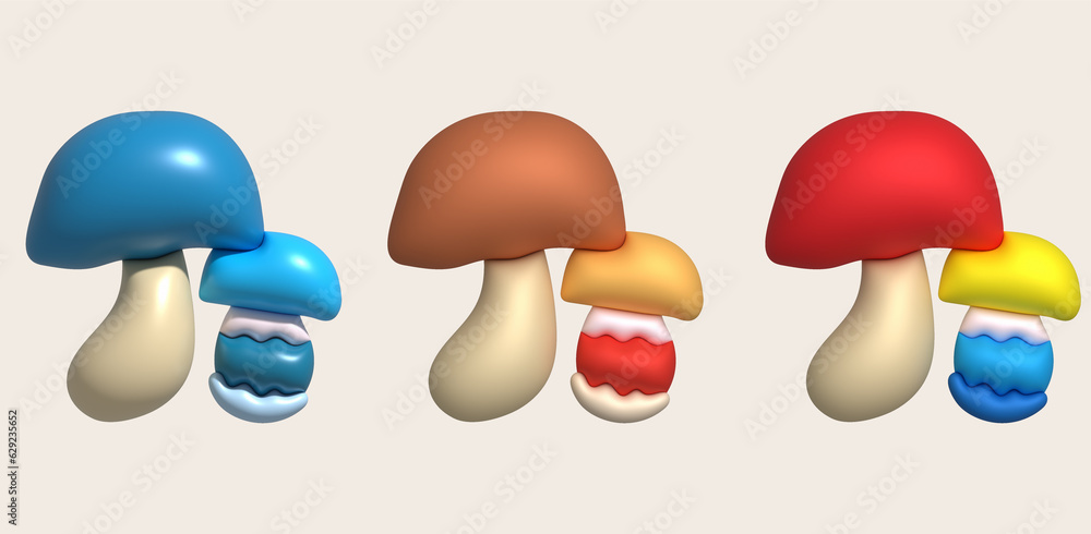 3d icon big mushroom icon minimalistic style 3d icon big mushroom icon minimalistic style