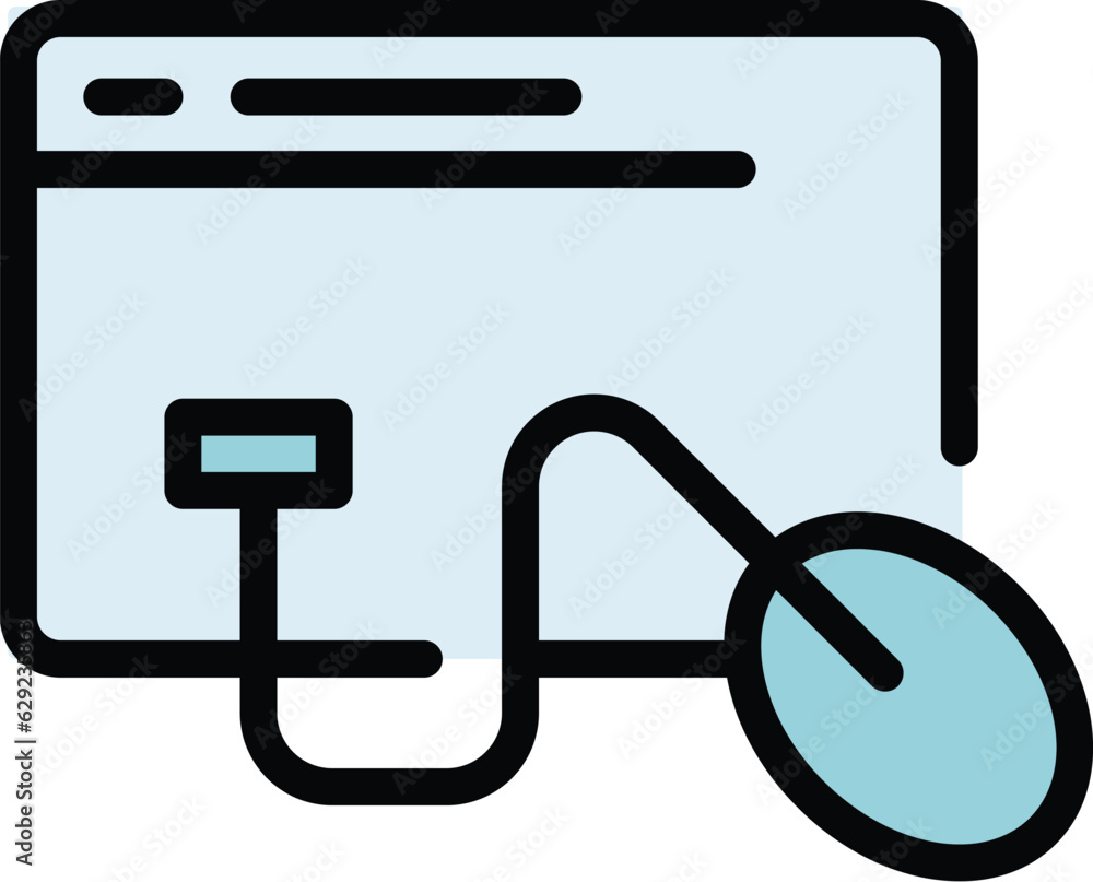 Cms web mouse icon outline vector. Design html. Graphic code color flat Cms web mouse icon outline vector. Design html. Graphic code color flat