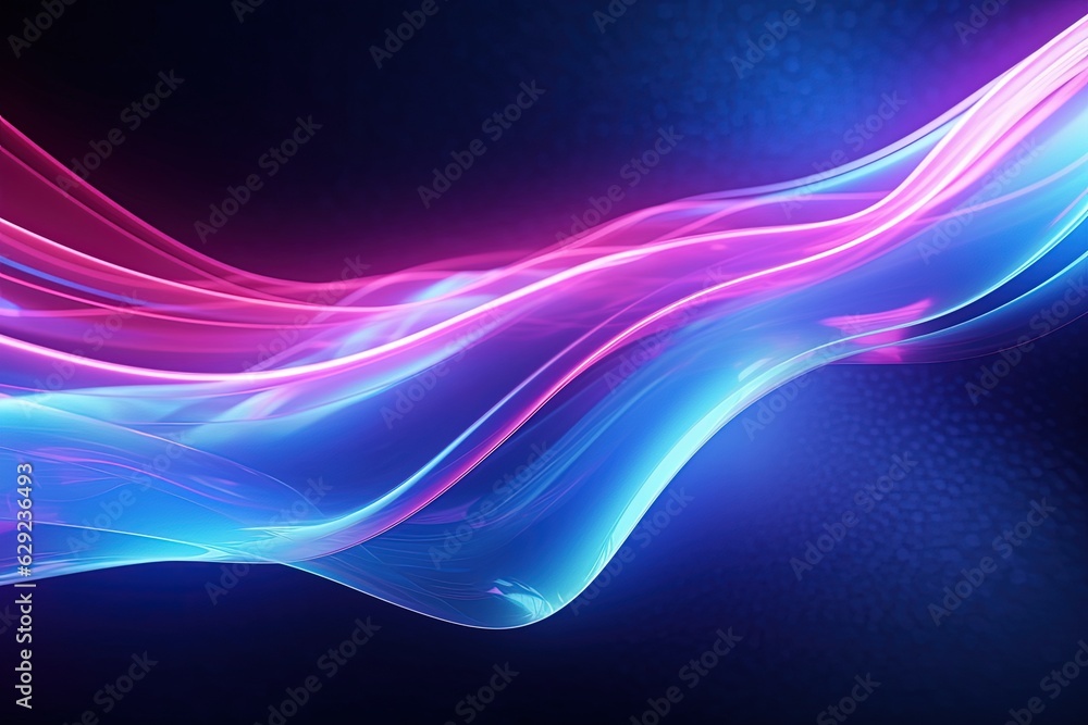 Obraz premium abstract futuristic background with pink blue glowing neon moving high speed wave lines and bokeh lights. Data transfer concept Fantastic wallpaper