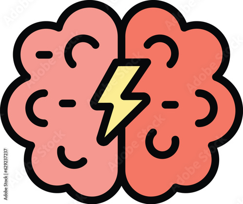 Brainstorming icon outline vector. Panic attack. Anxiety disorder color flat