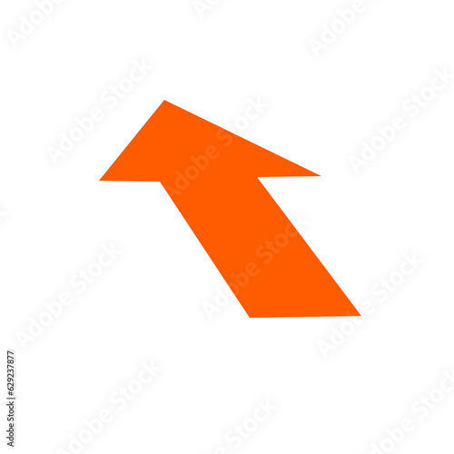 Curved arrow. Color flat ui for website. Top symbol for button isolated on white background. Vector illustration. Replaceable vector design.