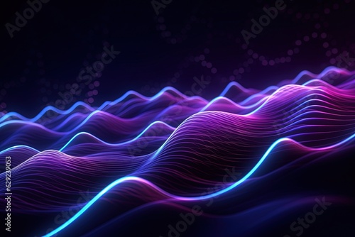 abstract futuristic background with pink blue glowing neon moving high speed wave lines and bokeh lights. Data transfer concept Fantastic wallpaper