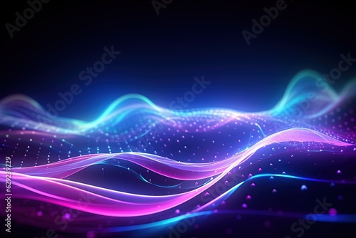 Wallpaper Mural abstract futuristic background with pink blue glowing neon moving high speed wave lines and bokeh lights. Data transfer concept Fantastic wallpaper Torontodigital.ca