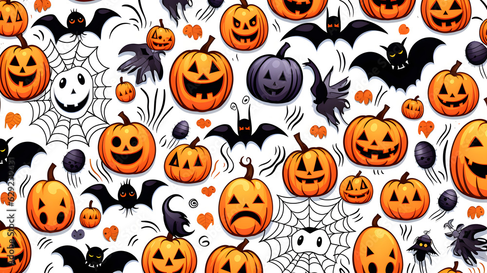 Collection of halloween silhouettes icons and characters, bat, witch, pumpkins, haunted house, trees Collection of halloween silhouettes icons and characters, bat, witch, pumpkins, haunted house, trees