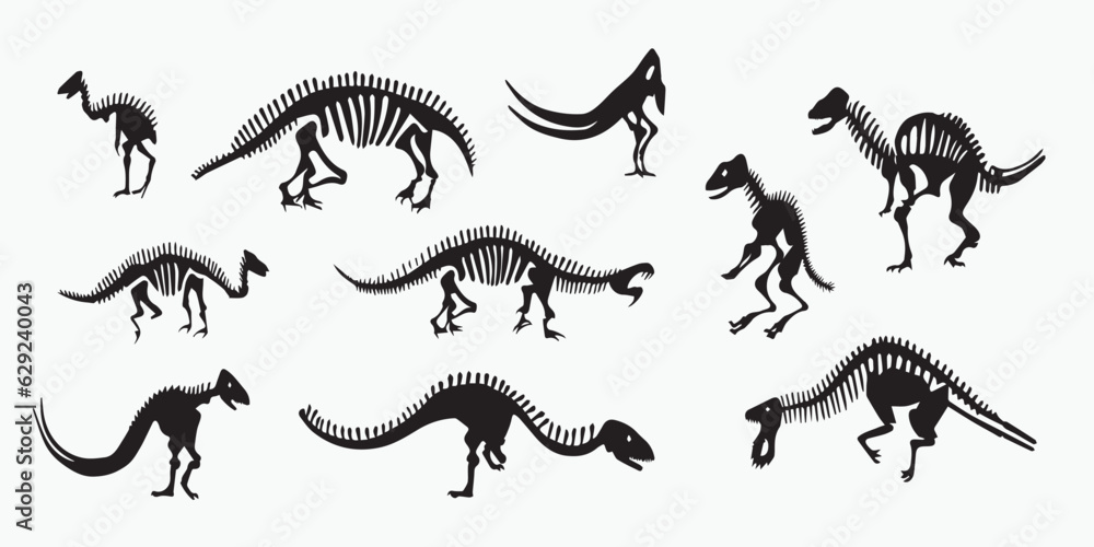 Dinosaurs Skull silhouette vector illustration Dinosaurs Skull silhouette vector illustration