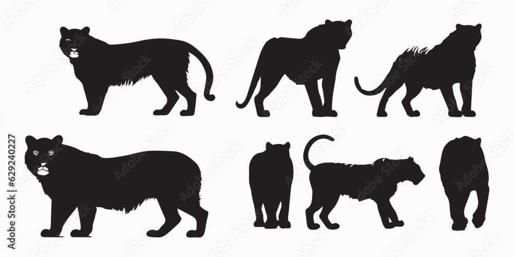 Set of silhouettes of animals vector illustration