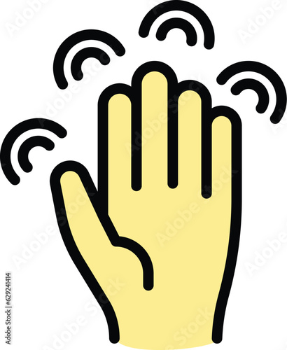 Hands fear icon outline vector. Panic attack. Anger stress color flat
