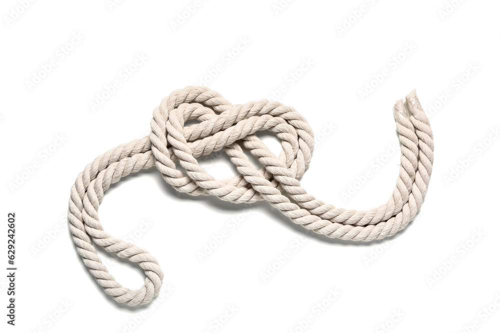 Rope with knot on white background Rope with knot on white background