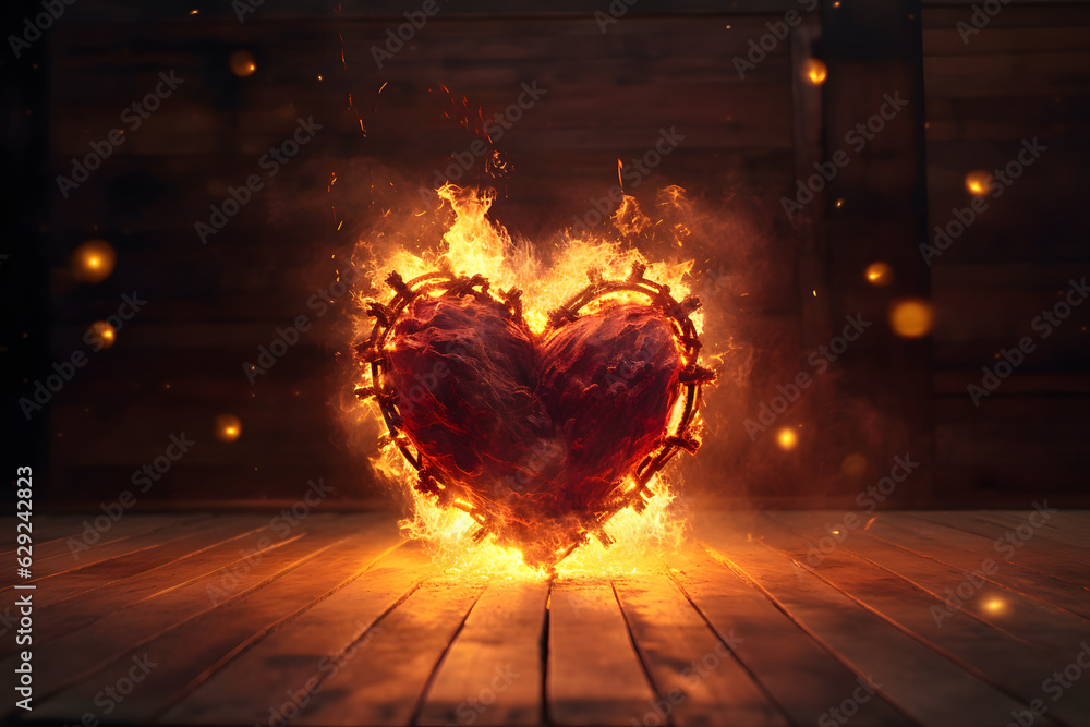 Red heart with black background wallpaper, heart transparent background