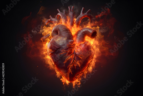 Red heart with black background wallpaper, heart transparent background, aesthetic heart fire wallpaper, love background