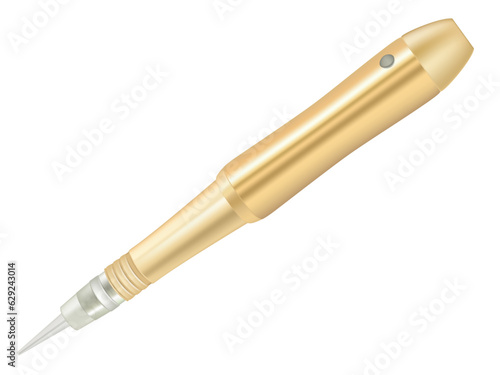 Realistic vector illustration of the Machine for Permanent Makeup. Instrument for tattooing and microblasting 