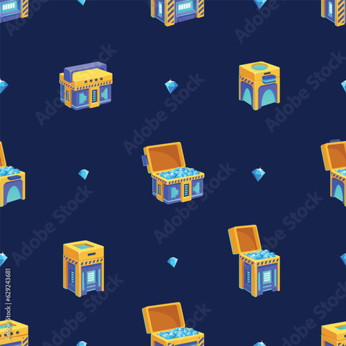 Seamless Pattern With Futuristic Chests Features Sleek And Imaginative Design, Perfect For Wallpaper Vector Illustration