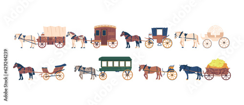 Horse-drawn Vehicle, Traditional Mode Of Transportation That Relies On Horses To Pull The Carriage, Wagon, Or Cart