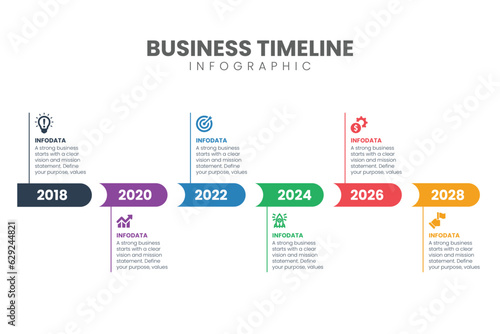  Vector illustration business timeline infographic chart template design © GraphyPix