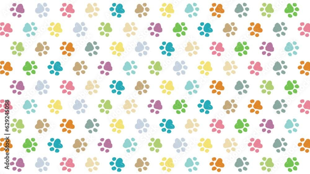 動物の足あとイラストのパターン背景 動物の足あとイラストのパターン背景