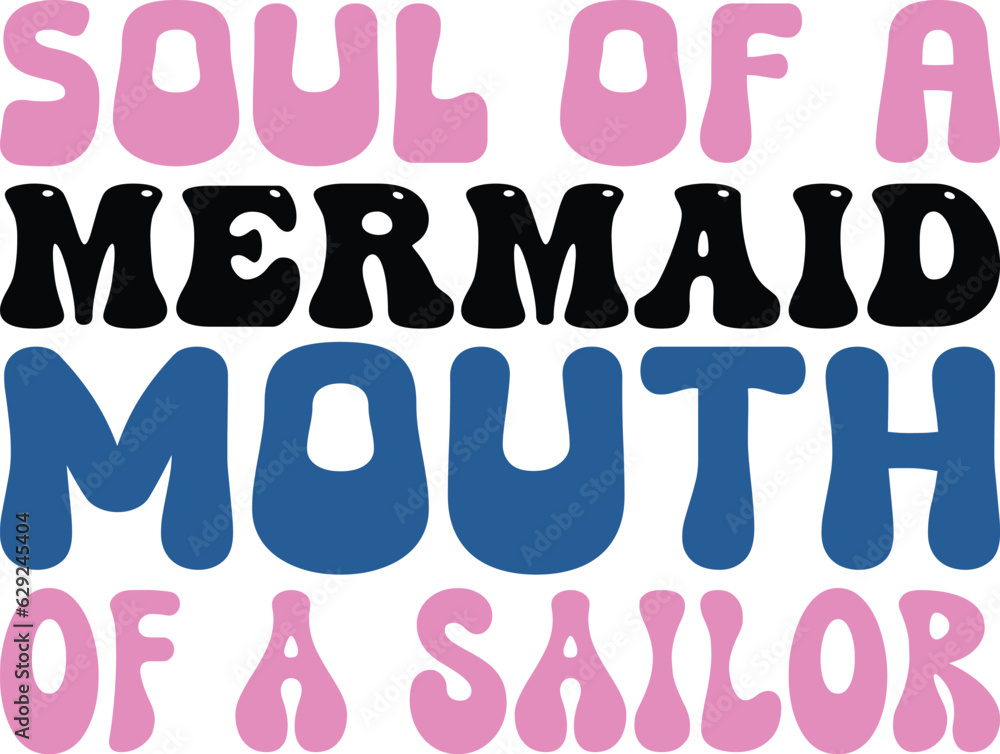 Mermaid retro svg design Mermaid retro svg design