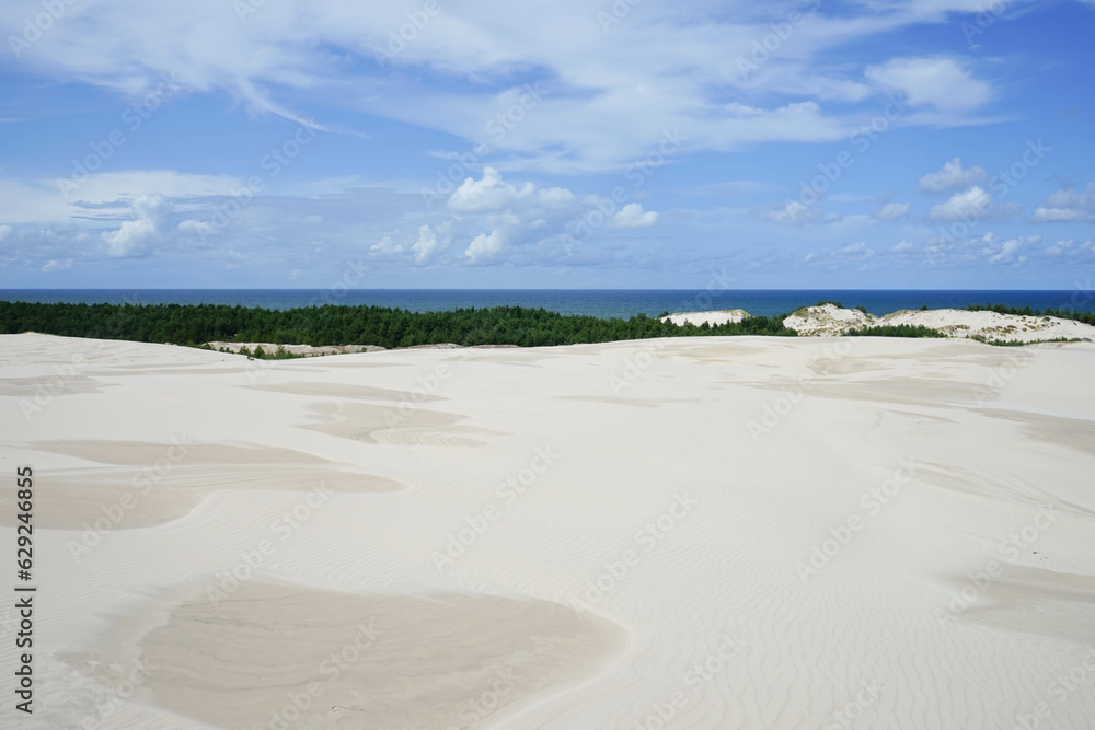 Sandy dunes in Slowinski National Park in Poland. Łeba