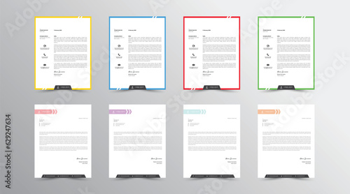 Letterhead Design Template. set Abstract Letterhead Design, Modern Business Letterhead Design Template
