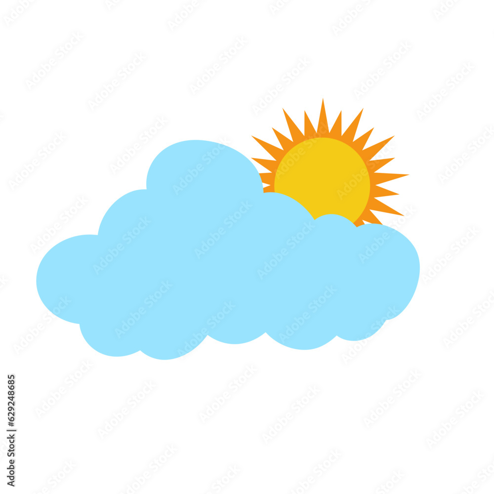 The sun and cloud weather icon. Vector Illustration The sun and cloud weather icon. Vector Illustration