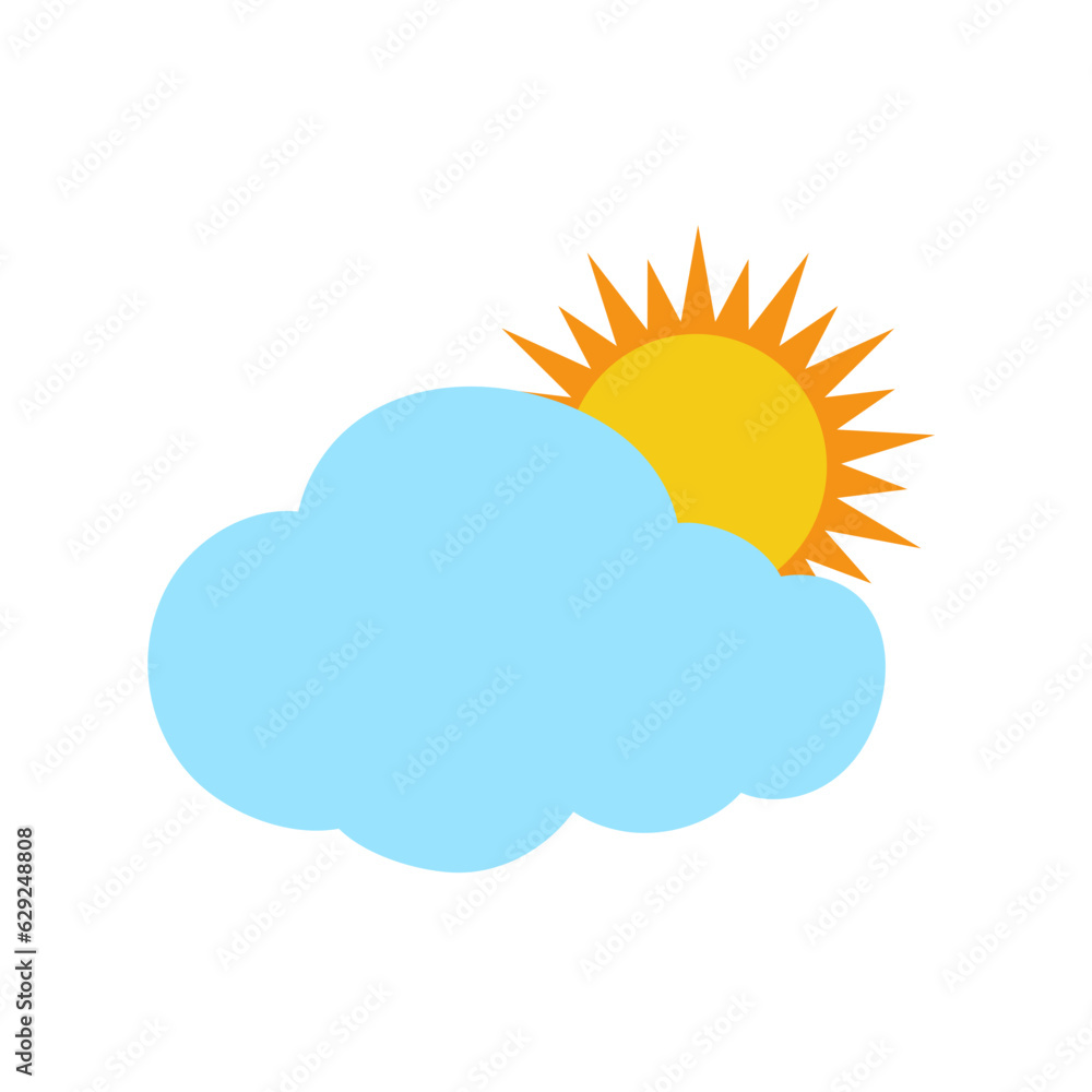 The sun and cloud weather icon. Vector Illustration The sun and cloud weather icon. Vector Illustration