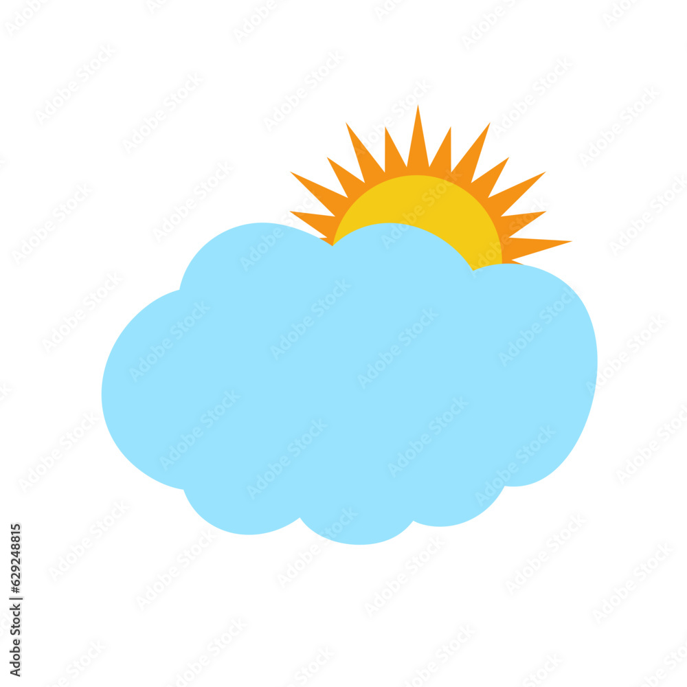 The sun and cloud weather icon. Vector Illustration The sun and cloud weather icon. Vector Illustration