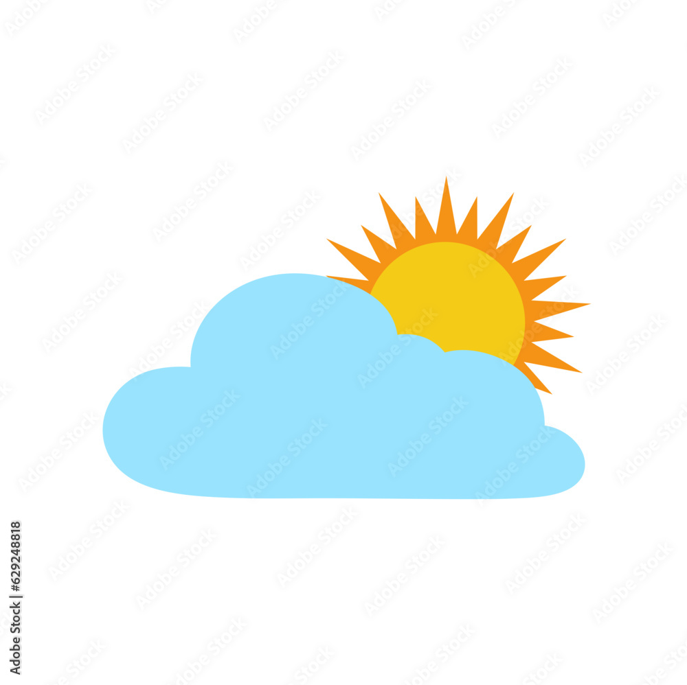 The sun and cloud weather icon. Vector Illustration The sun and cloud weather icon. Vector Illustration