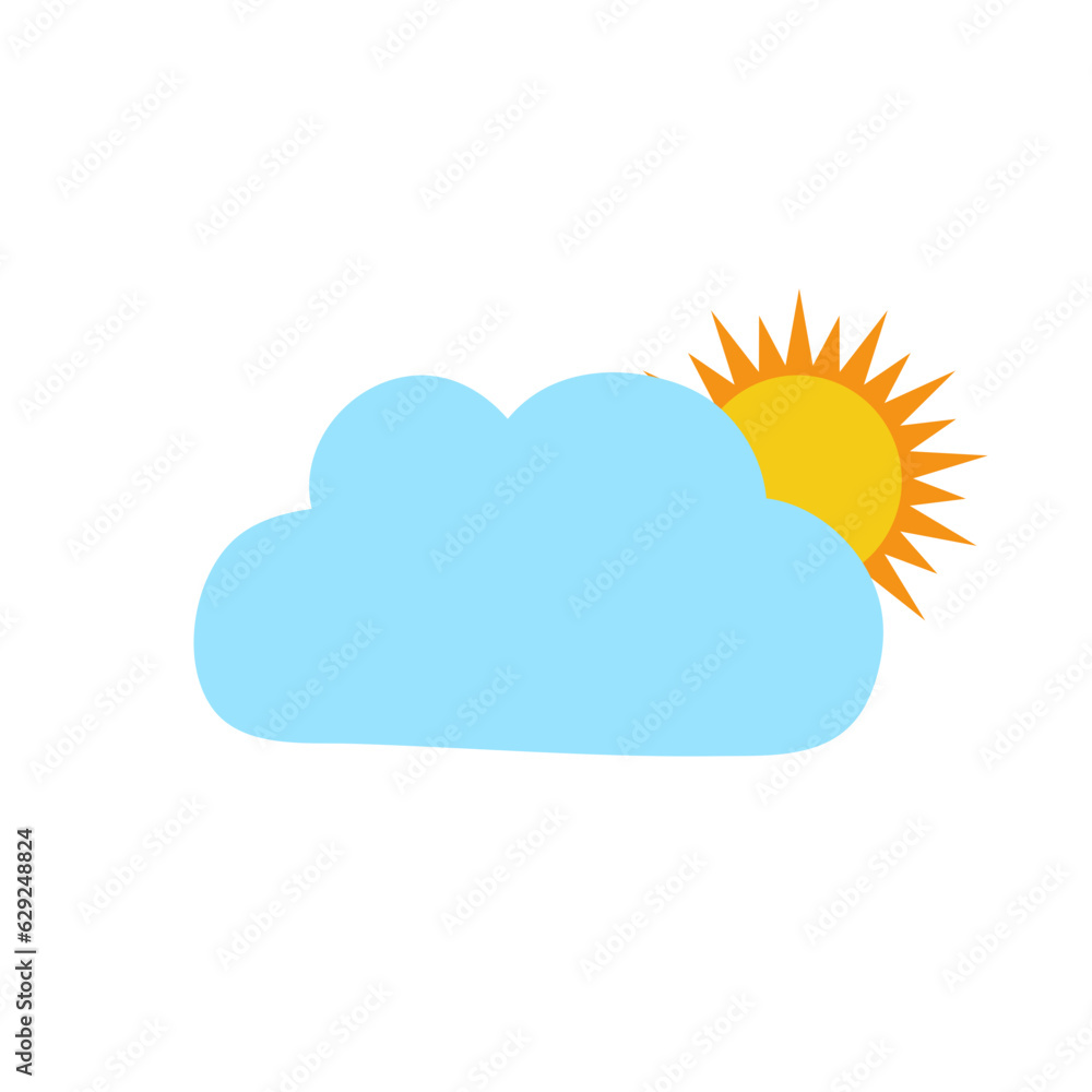 The sun and cloud weather icon. Vector Illustration The sun and cloud weather icon. Vector Illustration