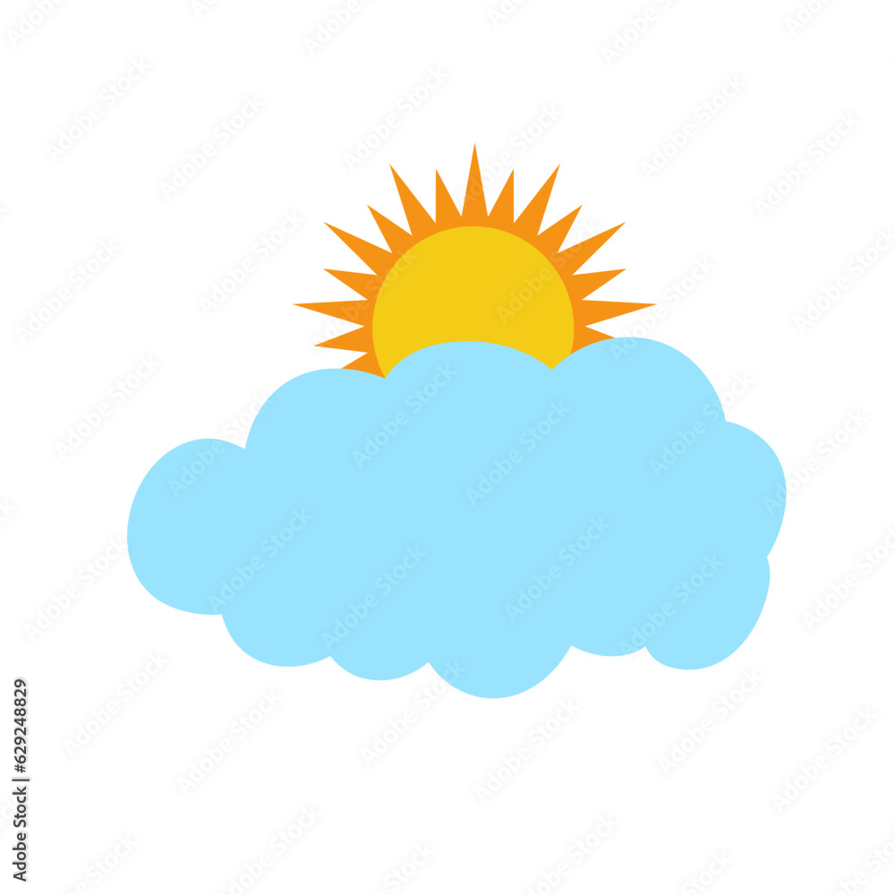 The sun and cloud weather icon. Vector Illustration The sun and cloud weather icon. Vector Illustration