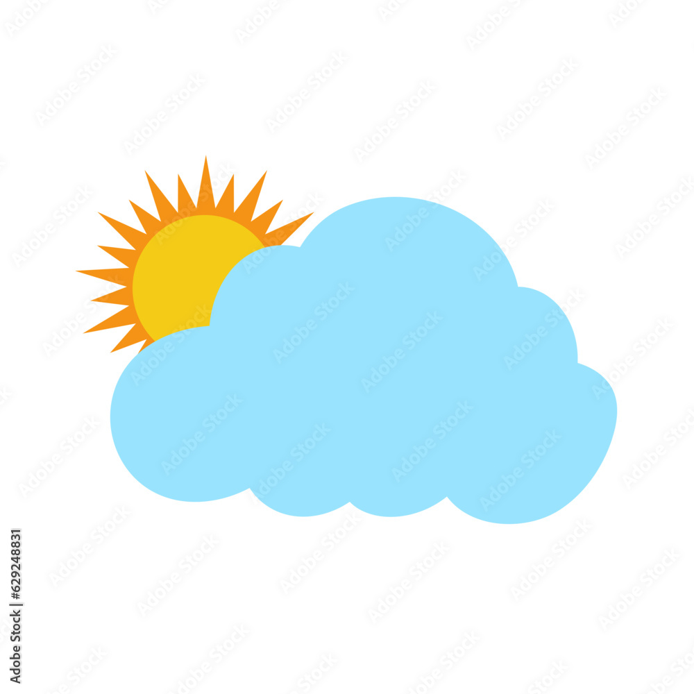 The sun and cloud weather icon. Vector Illustration The sun and cloud weather icon. Vector Illustration