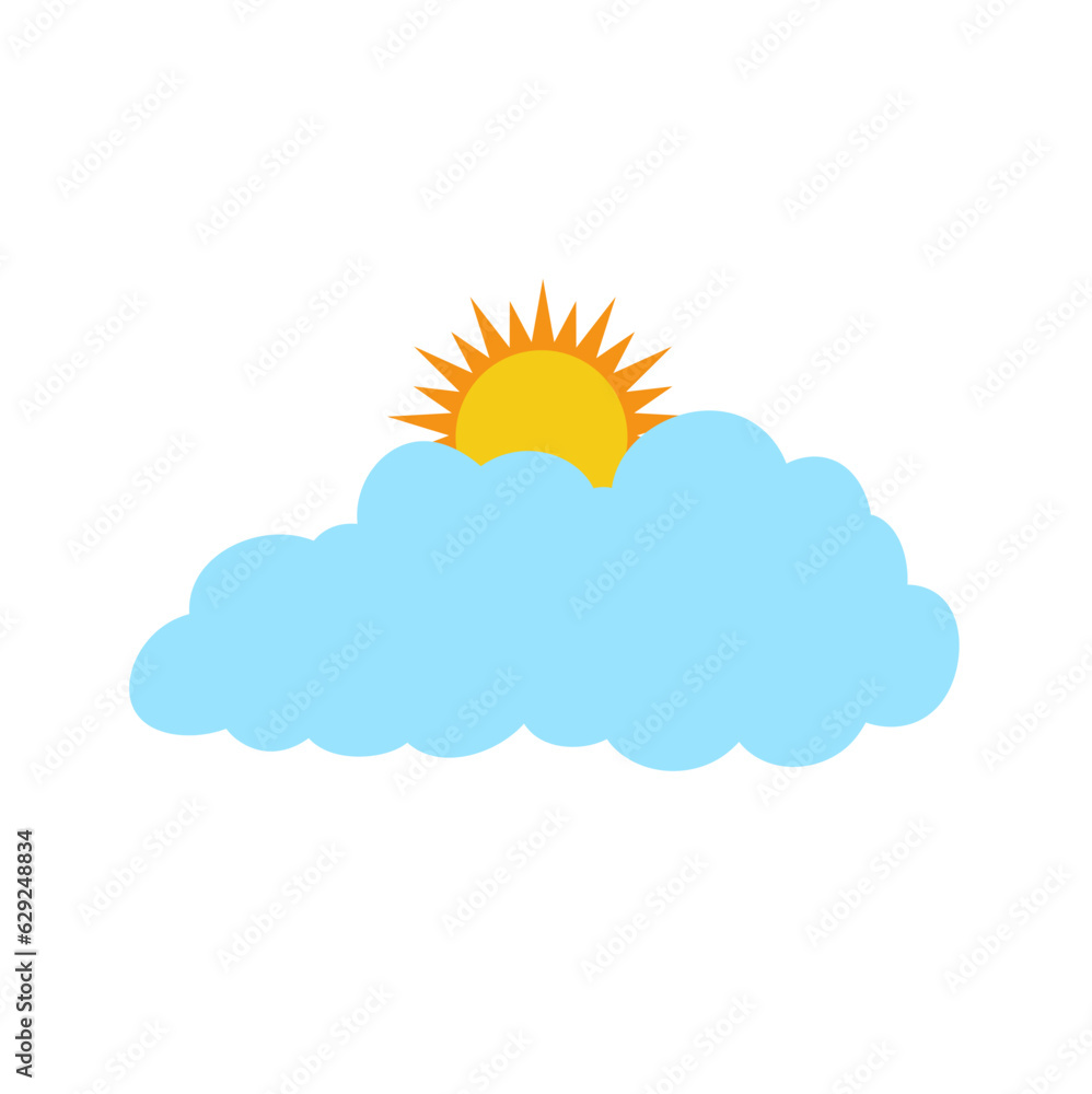 The sun and cloud weather icon. Vector Illustration The sun and cloud weather icon. Vector Illustration