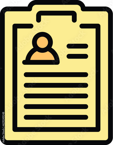 Specialist help clipboard icon outline vector. Medical health. Clinic nurse color flat