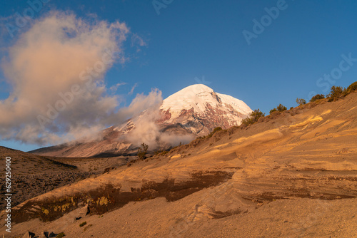 Amazing Chimborazo volcano, located in the Andes mountain range of Ecuador.