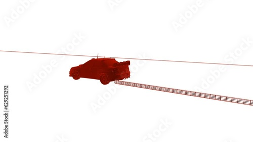 3D animation of sports car driving