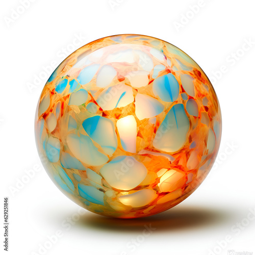 Obraz na płótnie Colorful perfect round opal sphere w salonie