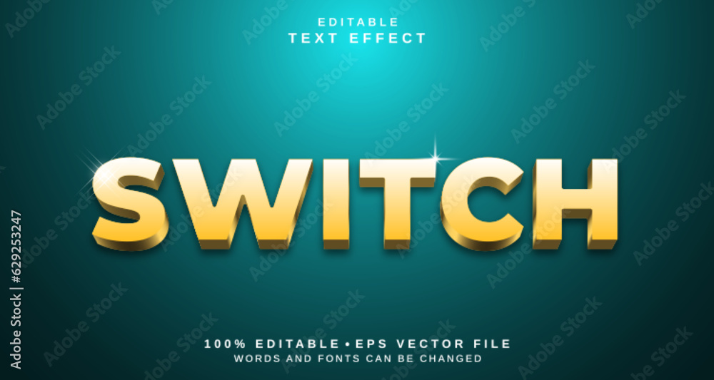 Obraz premium Editable text style effect - switch text style theme.