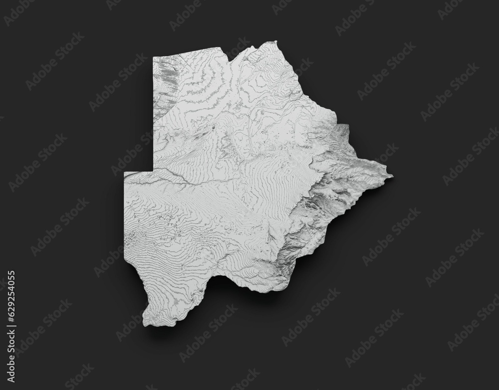 Illustration of a map area made of clay on the black background Illustration of a map area made of clay on the black background